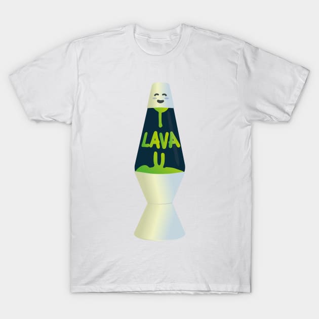 Romantic Green Lava Lamp | Vintage Groovy Design T-Shirt by Fluffy-Vectors